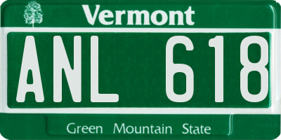VT license plate ANL618