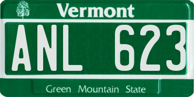 VT license plate ANL623