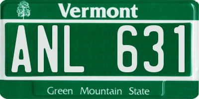 VT license plate ANL631
