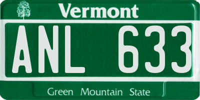 VT license plate ANL633