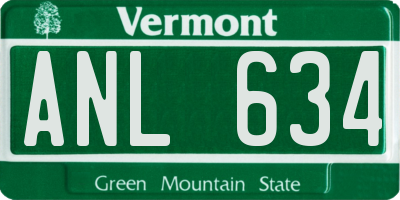 VT license plate ANL634