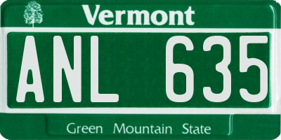 VT license plate ANL635