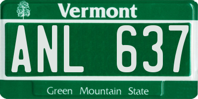 VT license plate ANL637