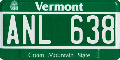VT license plate ANL638