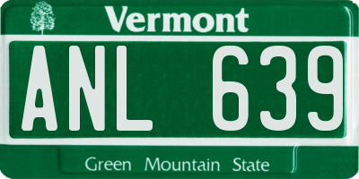 VT license plate ANL639