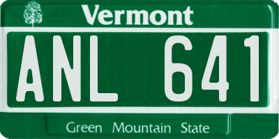 VT license plate ANL641