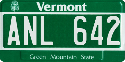VT license plate ANL642
