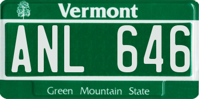 VT license plate ANL646