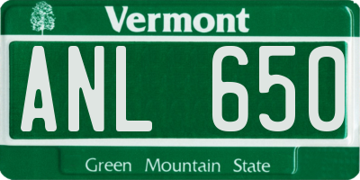 VT license plate ANL650
