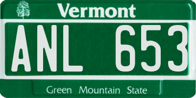 VT license plate ANL653