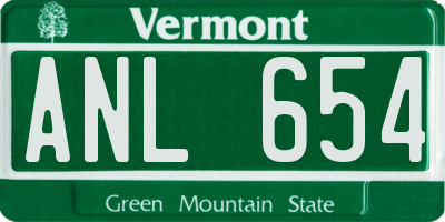 VT license plate ANL654