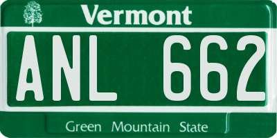 VT license plate ANL662