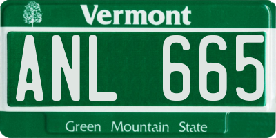VT license plate ANL665