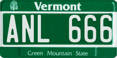 VT license plate ANL666