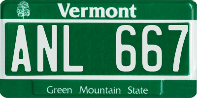 VT license plate ANL667