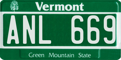 VT license plate ANL669