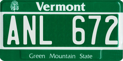 VT license plate ANL672