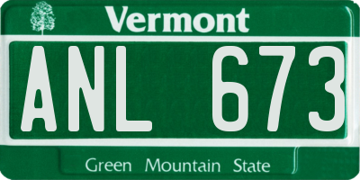 VT license plate ANL673