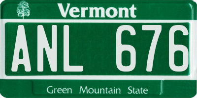 VT license plate ANL676