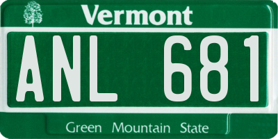 VT license plate ANL681