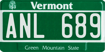 VT license plate ANL689
