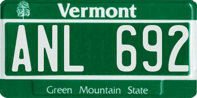 VT license plate ANL692