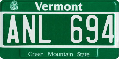 VT license plate ANL694