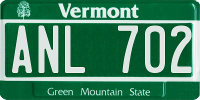VT license plate ANL702