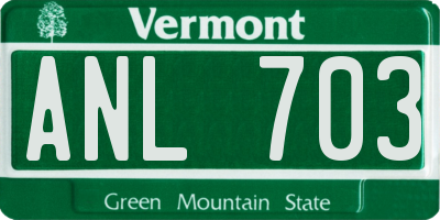 VT license plate ANL703