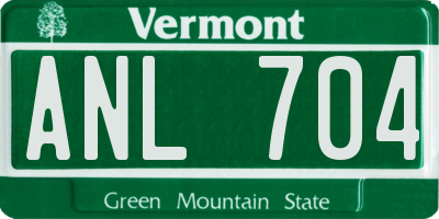 VT license plate ANL704
