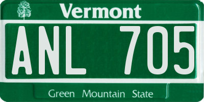 VT license plate ANL705