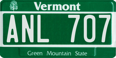 VT license plate ANL707