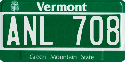 VT license plate ANL708