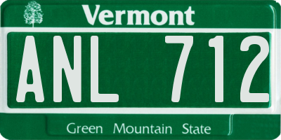 VT license plate ANL712