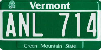 VT license plate ANL714