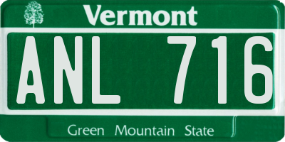 VT license plate ANL716