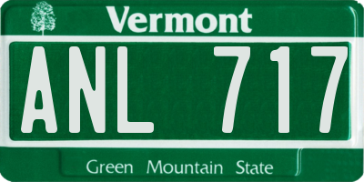 VT license plate ANL717