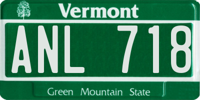 VT license plate ANL718
