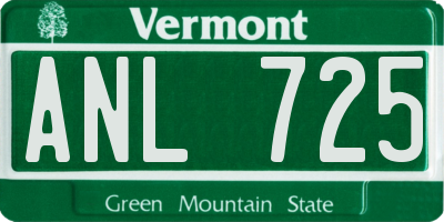 VT license plate ANL725