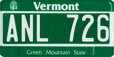 VT license plate ANL726