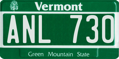 VT license plate ANL730