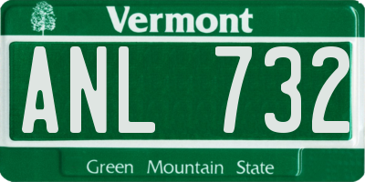 VT license plate ANL732