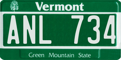 VT license plate ANL734