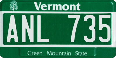 VT license plate ANL735