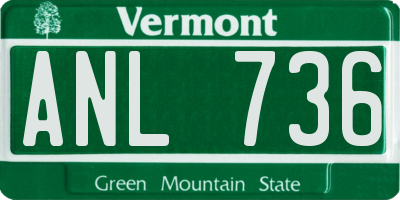 VT license plate ANL736