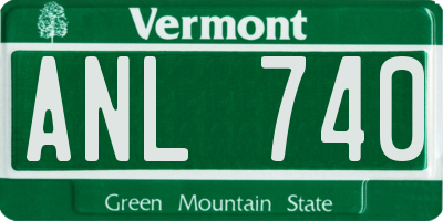 VT license plate ANL740