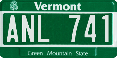 VT license plate ANL741