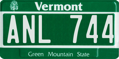 VT license plate ANL744
