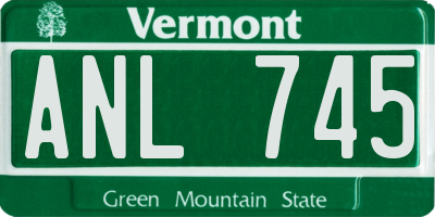 VT license plate ANL745