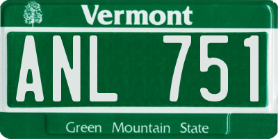 VT license plate ANL751